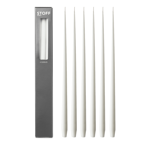 6 STOFF candles, white