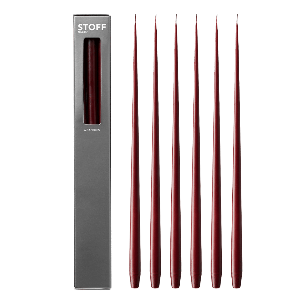 6 STOFF candles burgundy red
