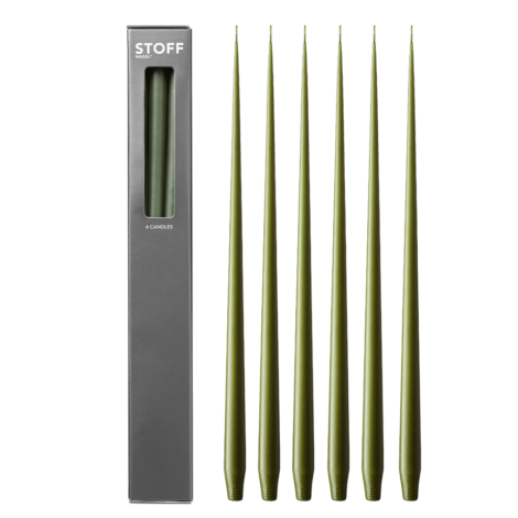 6 STOFF candles dusty green