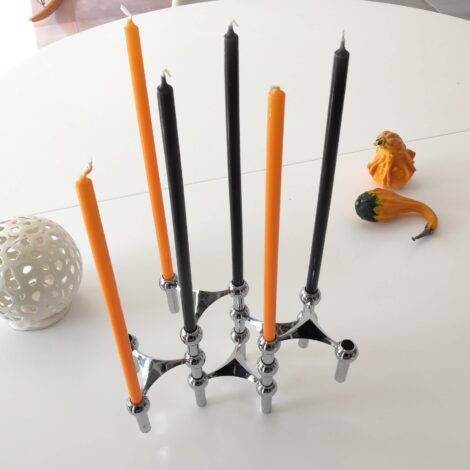 Bougeoirs Nagel et bougies Mandarine et Noir