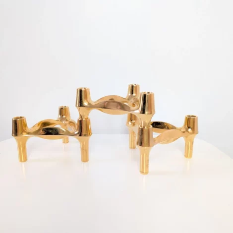 3 bougeoirs BMF dorés