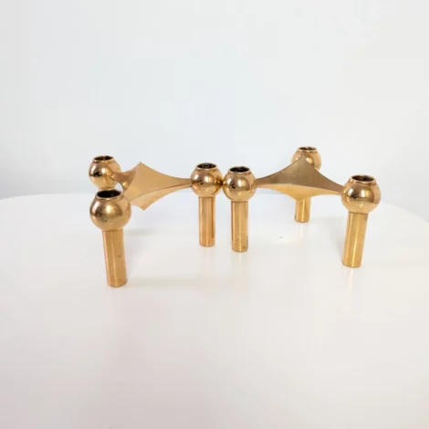 2 bougeoirs Nagel S22 dorés (tordus)