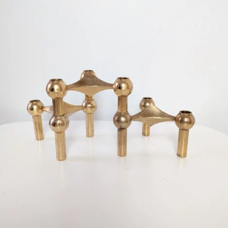 3 bougeoirs Nagel S22 dorés