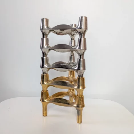 5 bougeoirs BMF (chromés + dorés)