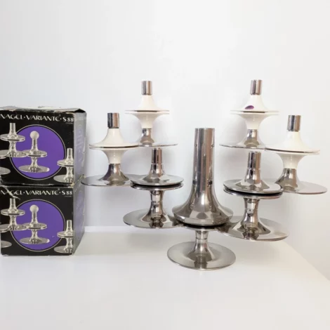 6 bougeoirs Nagel S88 + 1 vase S880