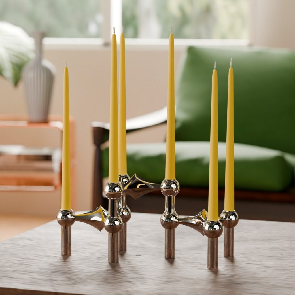 Bougeoirs Nagel et bougies Bees Jaune